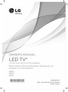 Manual LG 55LB626V LED Television