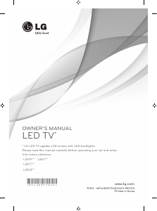 Manual de uso LG 60LB5800 Televisor de LED