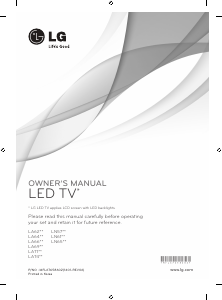 Manual de uso LG 60LA7408 Televisor de LED