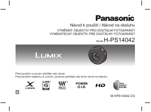 Návod Panasonic H-PS14042E Lumix Fotografický objektív