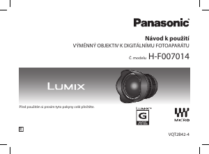 Manuál Panasonic H-F007014 Lumix Objektiv