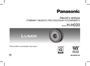 Manuál Panasonic H-H020E Lumix Objektiv