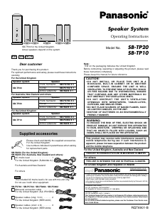 Handleiding Panasonic SB-TP20EB Luidspreker