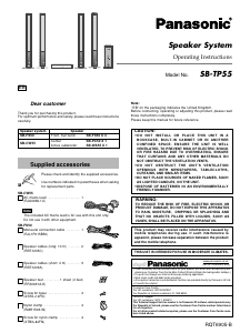 Manual Panasonic SB-TP55EB Speaker