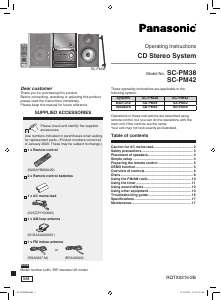 Handleiding Panasonic SC-PM42EB Stereoset