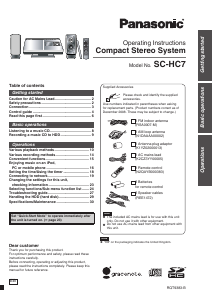 Manual Panasonic SC-HC7 Stereo-set