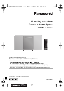 Manual Panasonic SC-HC1020EG Stereo-set