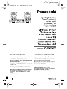 Bedienungsanleitung Panasonic SC-MAX4000E Stereoanlage