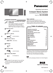 Manual Panasonic SC-HC3DB Stereo-set