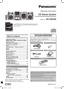 Manual de uso Panasonic SC-AK640 Set de estéreo