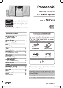Manual de uso Panasonic SC-PM23 Set de estéreo