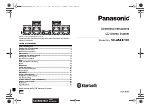 Manual Panasonic SC-MAX370EB Stereo-set