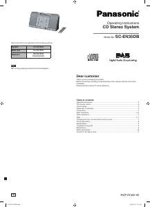 Bruksanvisning Panasonic SC-EN35DB Stereoanläggning