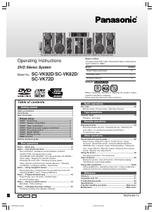Bruksanvisning Panasonic SC-VK92D Stereoanläggning