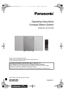 Manual Panasonic SC-HC1020GN Stereo-set