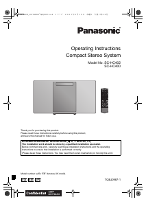 Bruksanvisning Panasonic SC-HC400GN Stereoanläggning