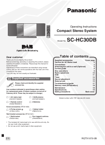 Manual Panasonic SC-HC30DBEB Stereo-set