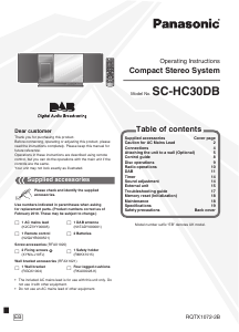 Bruksanvisning Panasonic SC-HC30DBEB Stereoanläggning