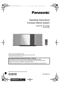 Bruksanvisning Panasonic SC-HC397EB Stereoanläggning