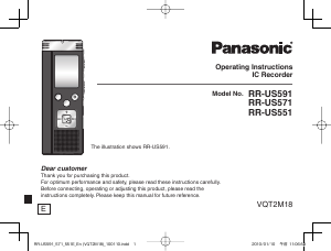 Manual Panasonic RR-US591 Audio Recorder