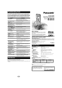 Handleiding Panasonic RR-QR150 Audiorecorder
