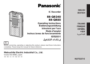Bedienungsanleitung Panasonic RR-QR80 Diktiergerät
