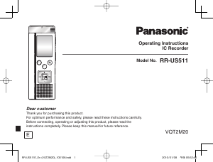 Manual Panasonic RR-US511 Audio Recorder