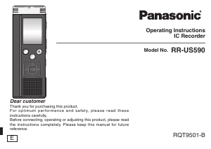 Manual Panasonic RR-US590 Audio Recorder