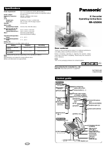 Manual Panasonic RR-US006 Audio Recorder