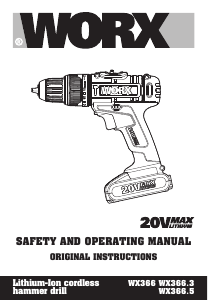 Handleiding Worx WX366.3 Schroef-boormachine