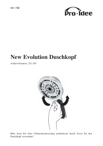 Bedienungsanleitung Pro-Idee 221-285 New Evolution Duschkopf