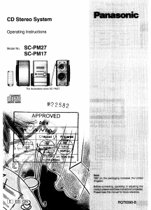 Bruksanvisning Panasonic SC-PM27 Stereoanläggning