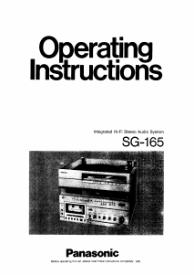 Bruksanvisning Panasonic SG-165 Stereoanläggning