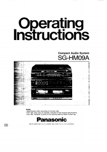 Handleiding Panasonic SG-HM09A Stereoset