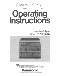 Manual Panasonic SG-HM10 Stereo-set
