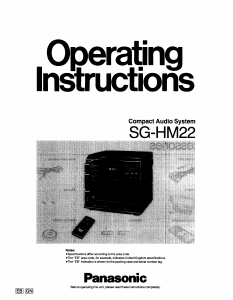 Bruksanvisning Panasonic SG-HM22 Stereoanläggning