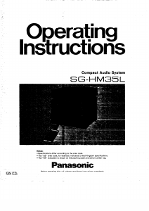 Bruksanvisning Panasonic SG-HM35L Stereoanläggning