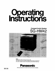Bruksanvisning Panasonic SG-HM42 Stereoanläggning