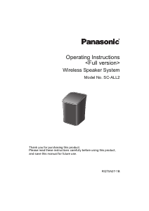 Handleiding Panasonic SC-ALL2GN Luidspreker