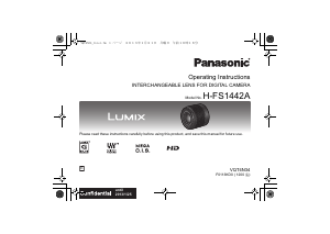 Mode d’emploi Panasonic H-FS1442AE Lumix Objectif