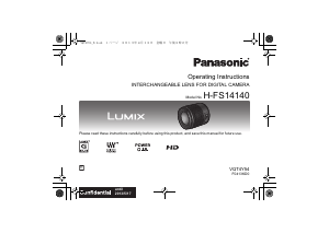 Bedienungsanleitung Panasonic H-FS14140E Lumix Objektiv