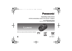 Mode d’emploi Panasonic H-FS045200E Lumix Objectif