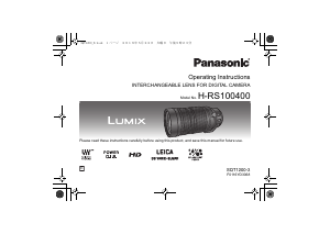 Mode d’emploi Panasonic H-RS100400E Lumix Objectif