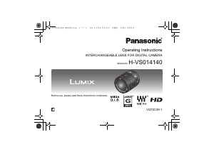 Manual Panasonic H-VS014140E Lumix Camera Lens