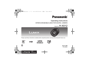 Handleiding Panasonic H-X012E Lumix Objectief