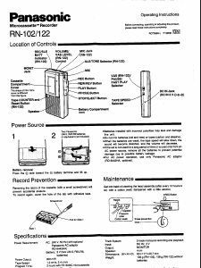 Handleiding Panasonic RN-122 Audiorecorder