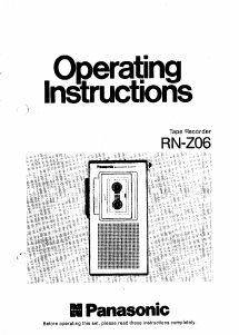 Handleiding Panasonic RN-Z06 Audiorecorder