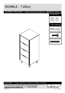 Посібник Habitat Bumble (45x45x111) Комод