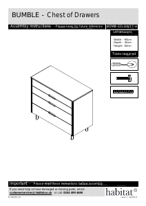Hướng dẫn sử dụng Habitat Bumble (95x45x82) Tủ ngăn kéo