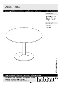 Használati útmutató Habitat Lance Ebédlőasztal